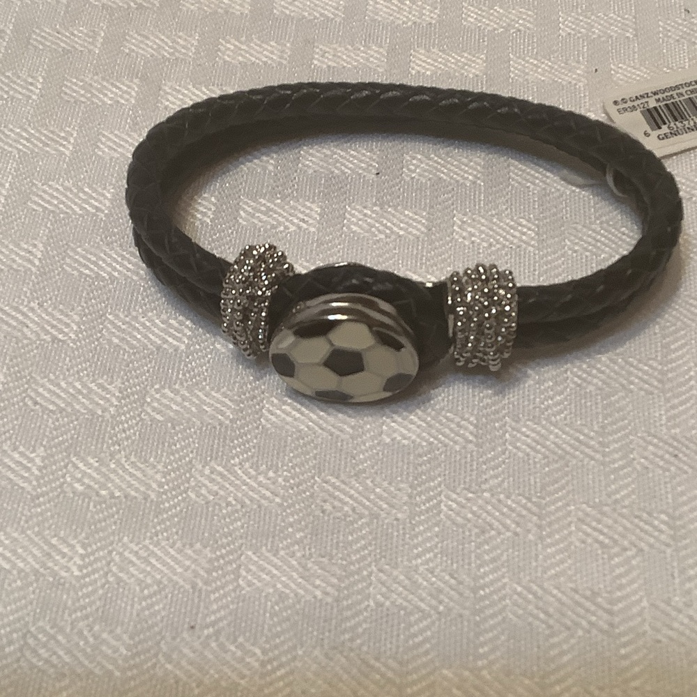GANZ Black Leather Bracelet